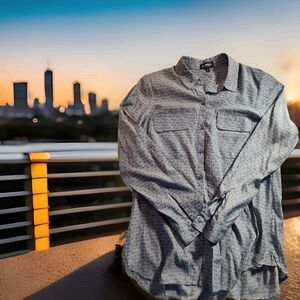 Express Long Sleeve Mens Button Down Shirt Medium Zebras Print‎ 914